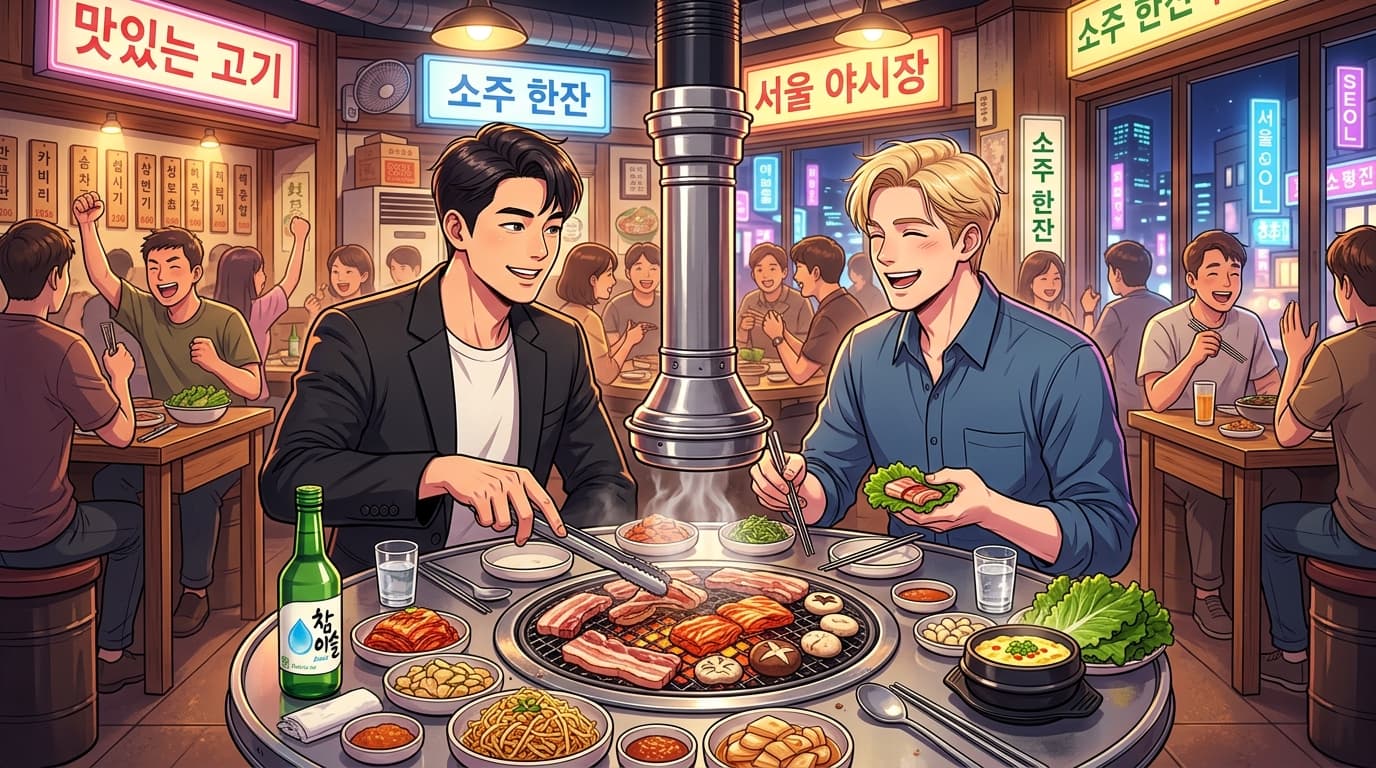 K-BBQ: Free Banchan Refills & Shin Ramyun Spice Benchmark (반찬 리필 & 맵기 조절)