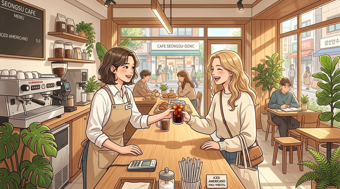 Korean Cafe Orders: "얼죽아", Decaf & Tumbler Discounts (카페 커스텀 & 얼죽아)
